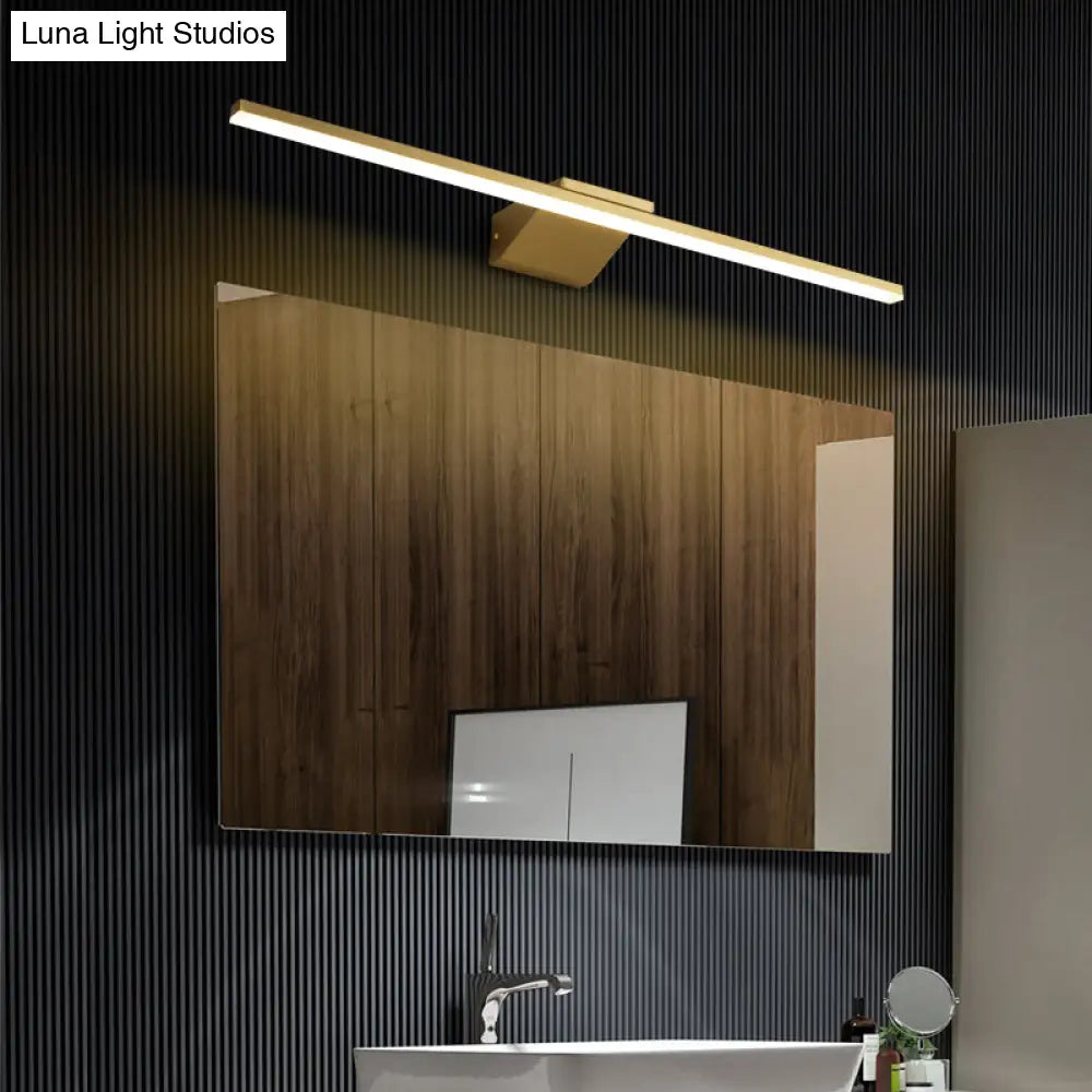 Postmodern Brass Led Sconce Vanity Light With Acrylic Bath Wall Fixture