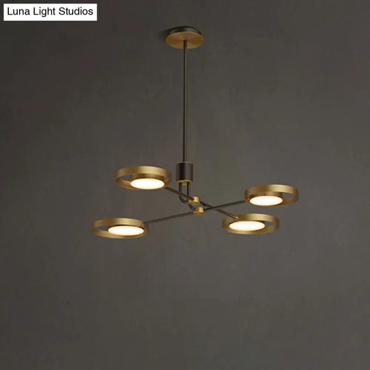 Postmodern Brass Molecular Led Chandelier With Acrylic Diffuser 4 /