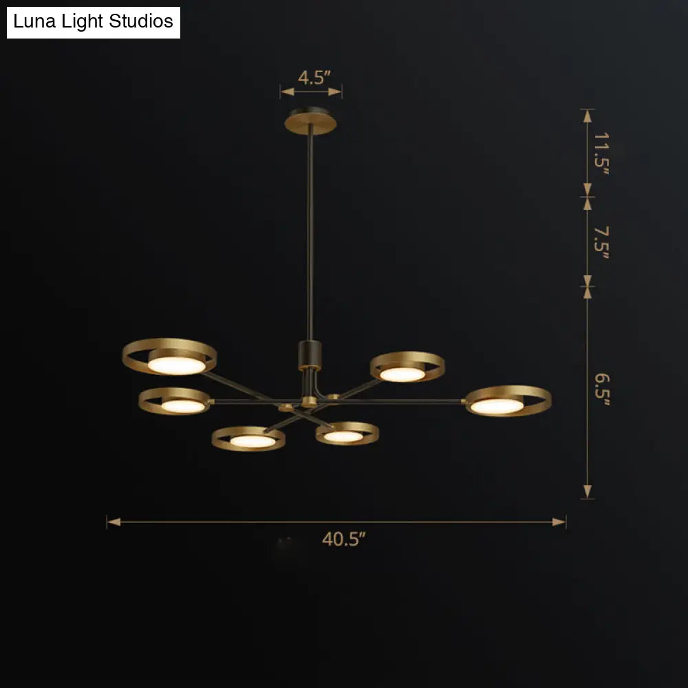 Postmodern Brass Molecular Led Chandelier With Acrylic Diffuser