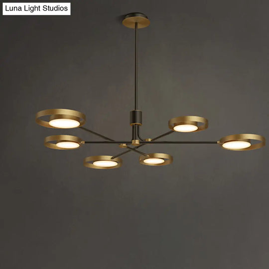 Postmodern Brass Molecular Led Chandelier With Acrylic Diffuser 6 /