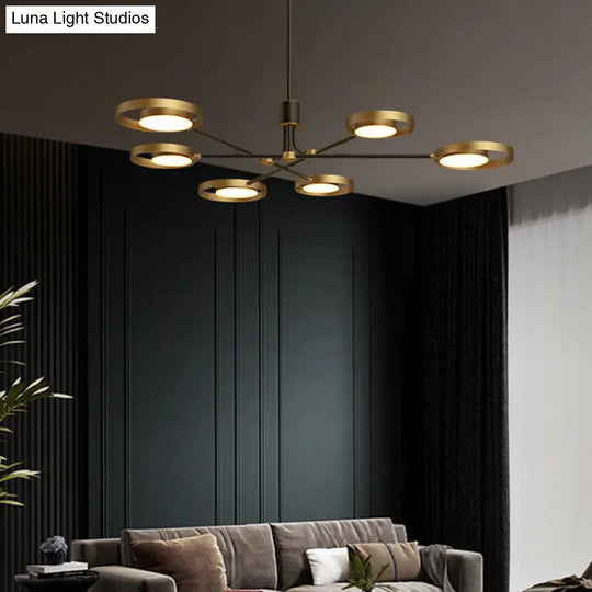 Postmodern Brass Molecular Led Chandelier With Acrylic Diffuser