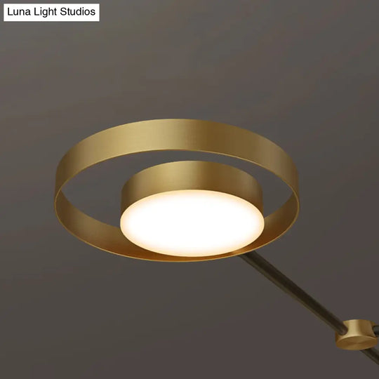 Postmodern Brass Molecular Hanging Lamp With Led Metal Chandelier And Acrylic Diffuser