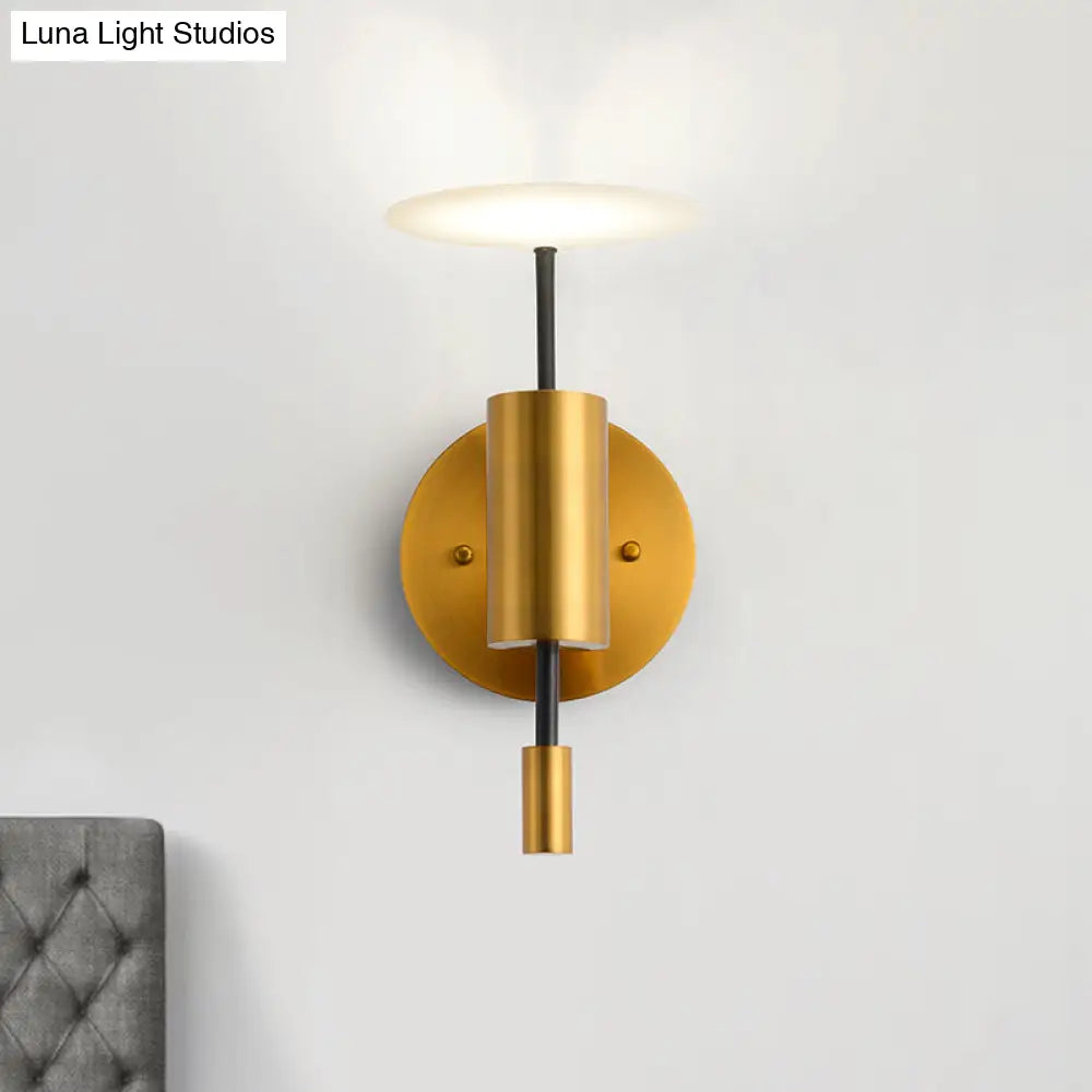 Postmodern Brass Tube Wall Mounted Led Sconce Lamp