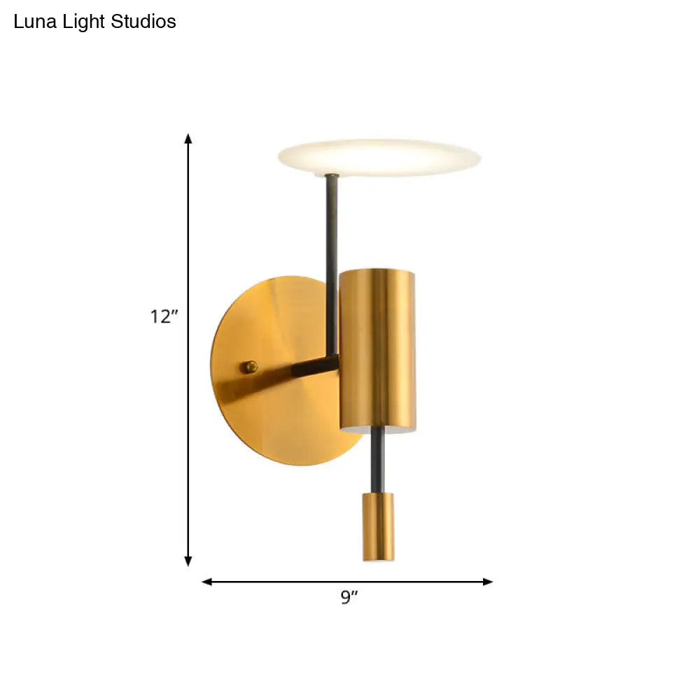 Postmodern Brass Tube Wall Mounted Led Sconce Lamp