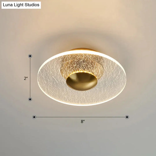 Postmodern Clear Acrylic Disc Semi Flush Mount Lamp Led Ceiling Light For Corridor / Third Gear