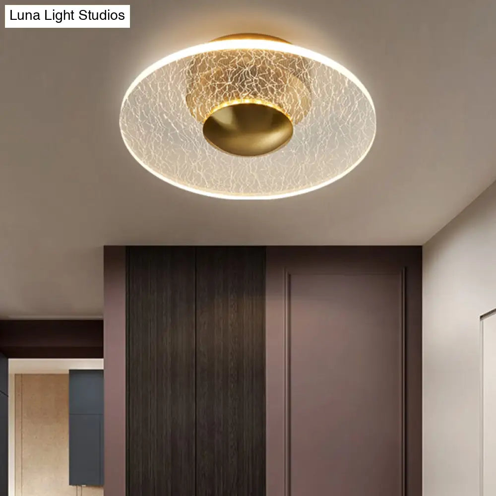 Postmodern Clear Acrylic Disc Semi Flush Mount Lamp Led Ceiling Light For Corridor