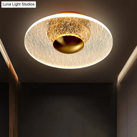 Postmodern Clear Acrylic Disc Semi Flush Mount Lamp Led Ceiling Light For Corridor