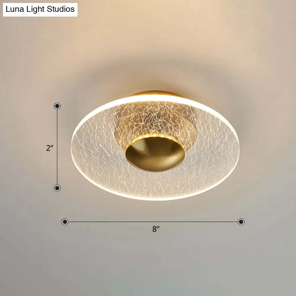 Postmodern Clear Acrylic Disc Semi Flush Mount Lamp Led Ceiling Light For Corridor / Warm