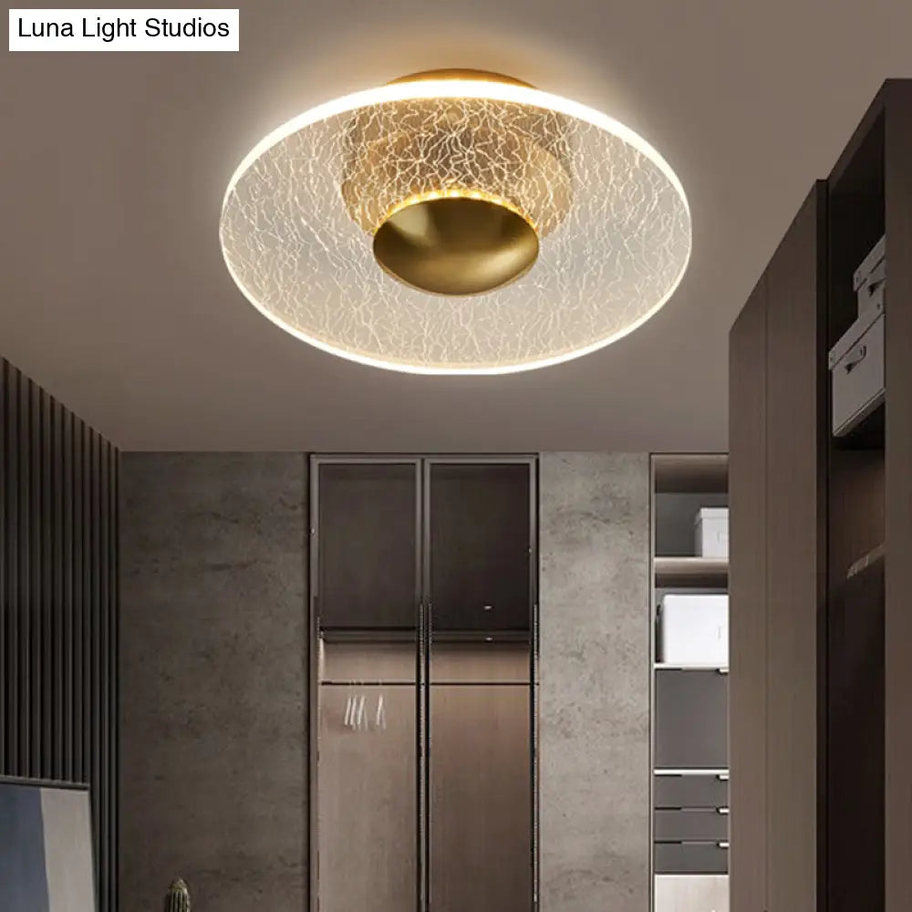 Postmodern Clear Acrylic Disc Semi Flush Mount Lamp Led Ceiling Light For Corridor