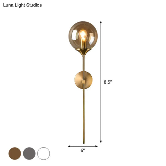 Postmodern Clear/Amber/Smoke Grey Glass Single Brass Wall Lamp