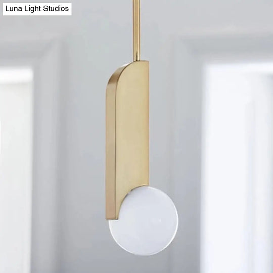 Stylish Cream Glass Ball Pendant Lamp With Gold Finish - Modern Dining Table Suspension Light 1 /