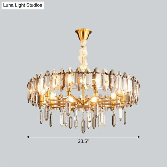 Postmodern Crystal Pendant Chandelier For Living Room Loop Clear Shade 8 /