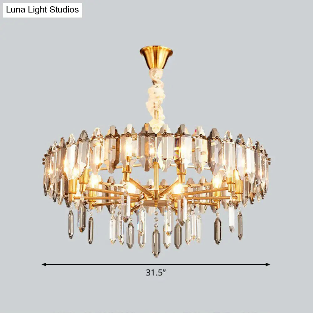 Postmodern Crystal Pendant Chandelier For Living Room Loop Clear Shade 10 /