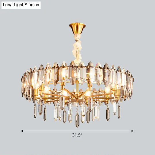 Postmodern Crystal Pendant Chandelier For Living Room Loop Clear Shade 10 /