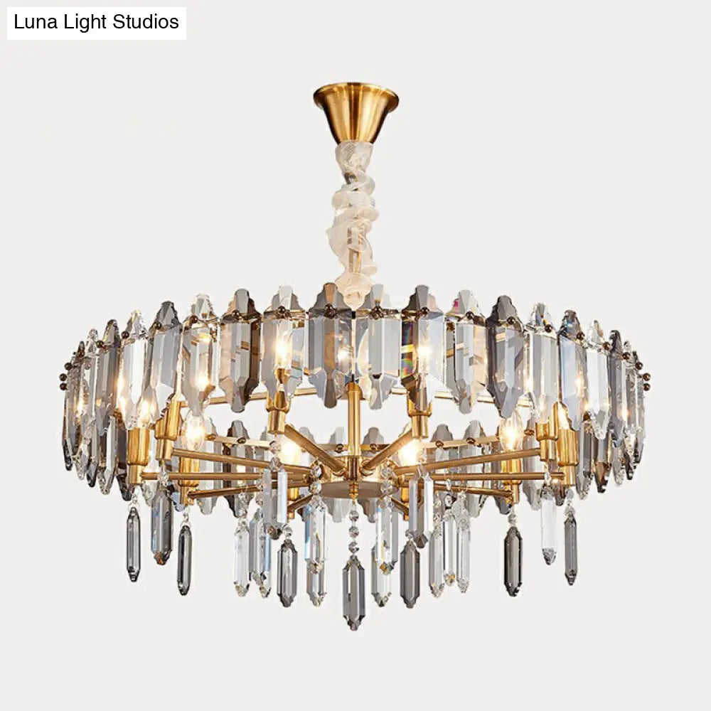 Postmodern Crystal Pendant Chandelier For Living Room Loop Clear Shade