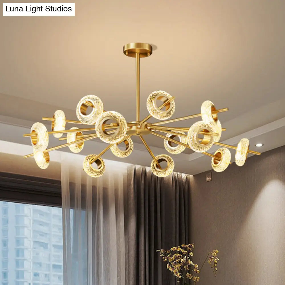 Brass Handmade Crystal Ring Chandelier 8/12/16 Lights Pendant For Living Room Ceiling 16 /