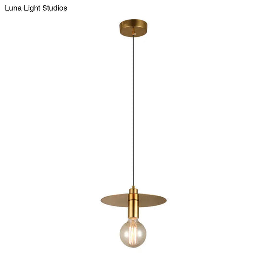 Modern Gold Geometric Ceiling Pendant Light - Single Metallic Hanging Lamp / D