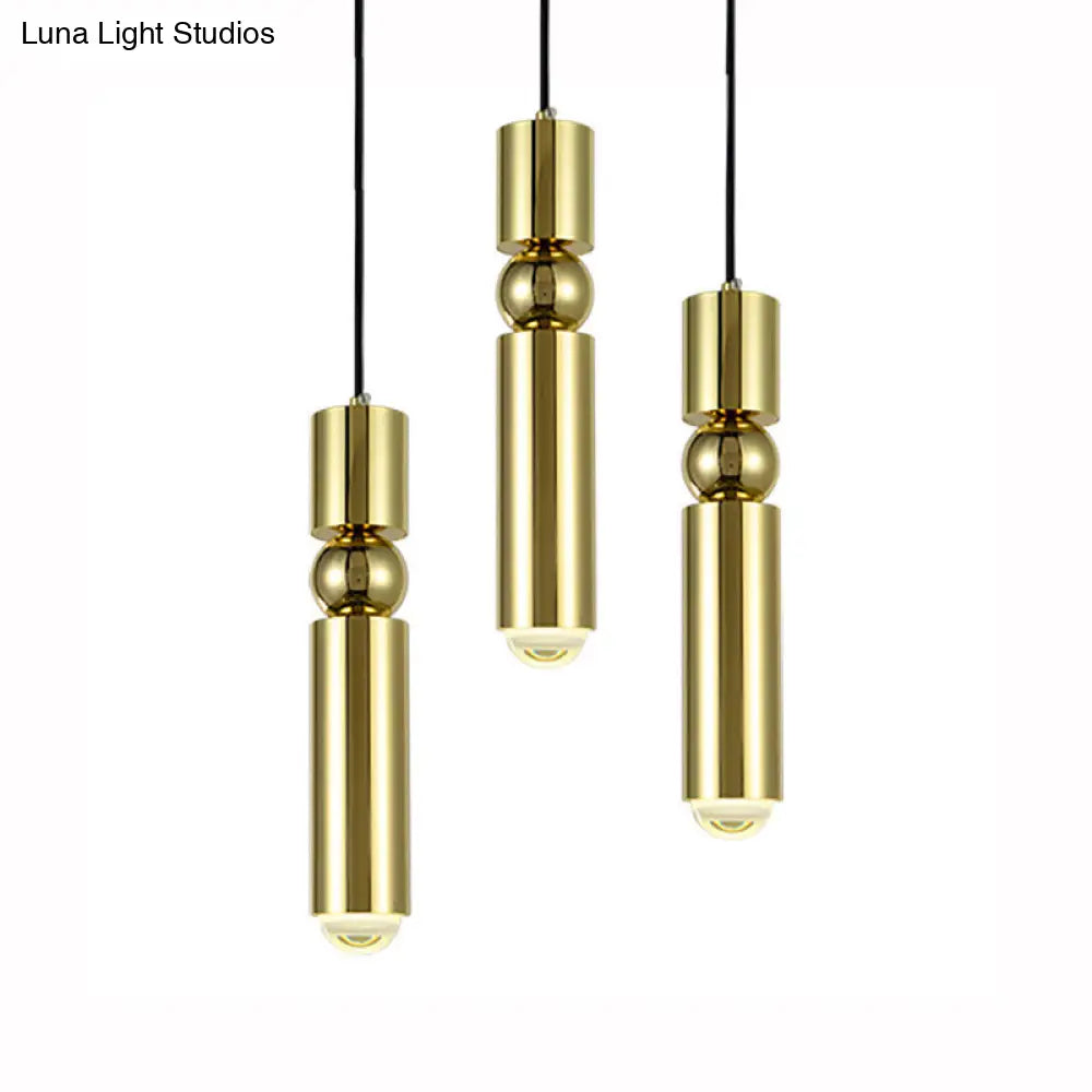 Modern Gold Geometric Ceiling Pendant Light - Single Metallic Hanging Lamp / C