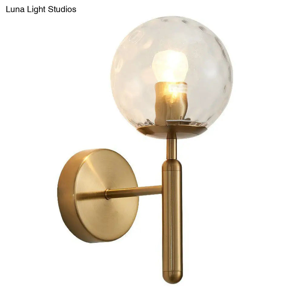 Postmodern Glass Ball Wall Light For Bedroom - Single Bulb Sconce Kit