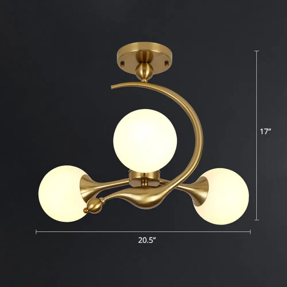 Postmodern Glass Chandelier With Brass Finish Ideal For Living Room – Stylish Suspension Lamp 3 /