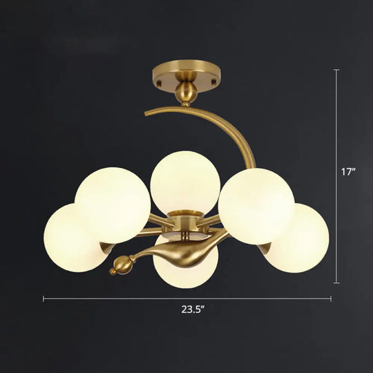 Postmodern Glass Chandelier With Brass Finish Ideal For Living Room – Stylish Suspension Lamp 6 /