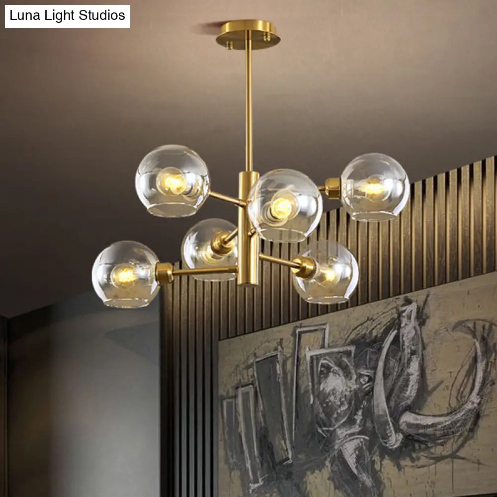 Postmodern Glass Dome Hanging Lamp - Stylish Dining Room Chandelier