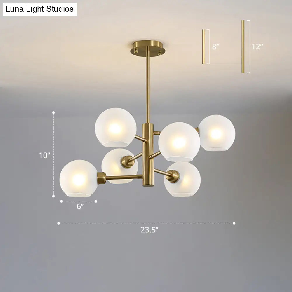 Postmodern Glass Dome Hanging Lamp - Stylish Dining Room Chandelier