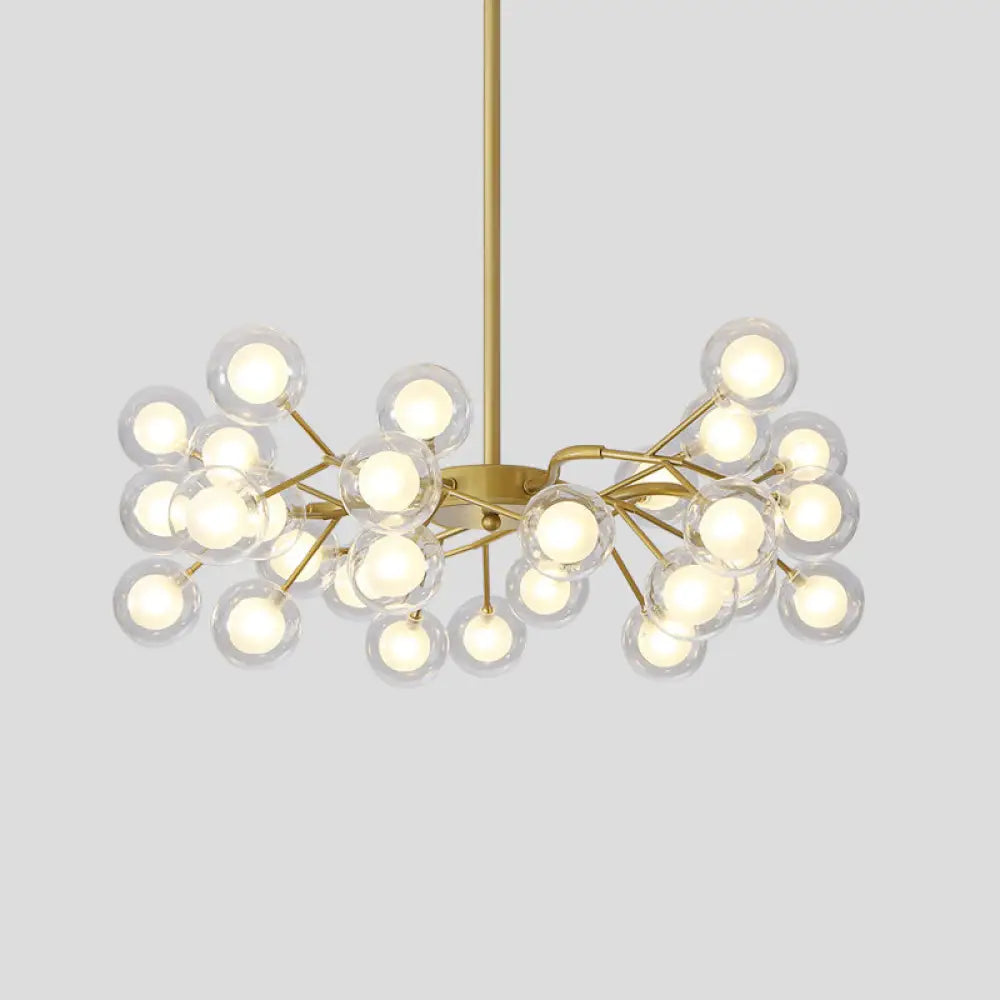 Postmodern Glass Firefly Chandelier: Stylish Ceiling Lamp For Living Room 30 / Gold White