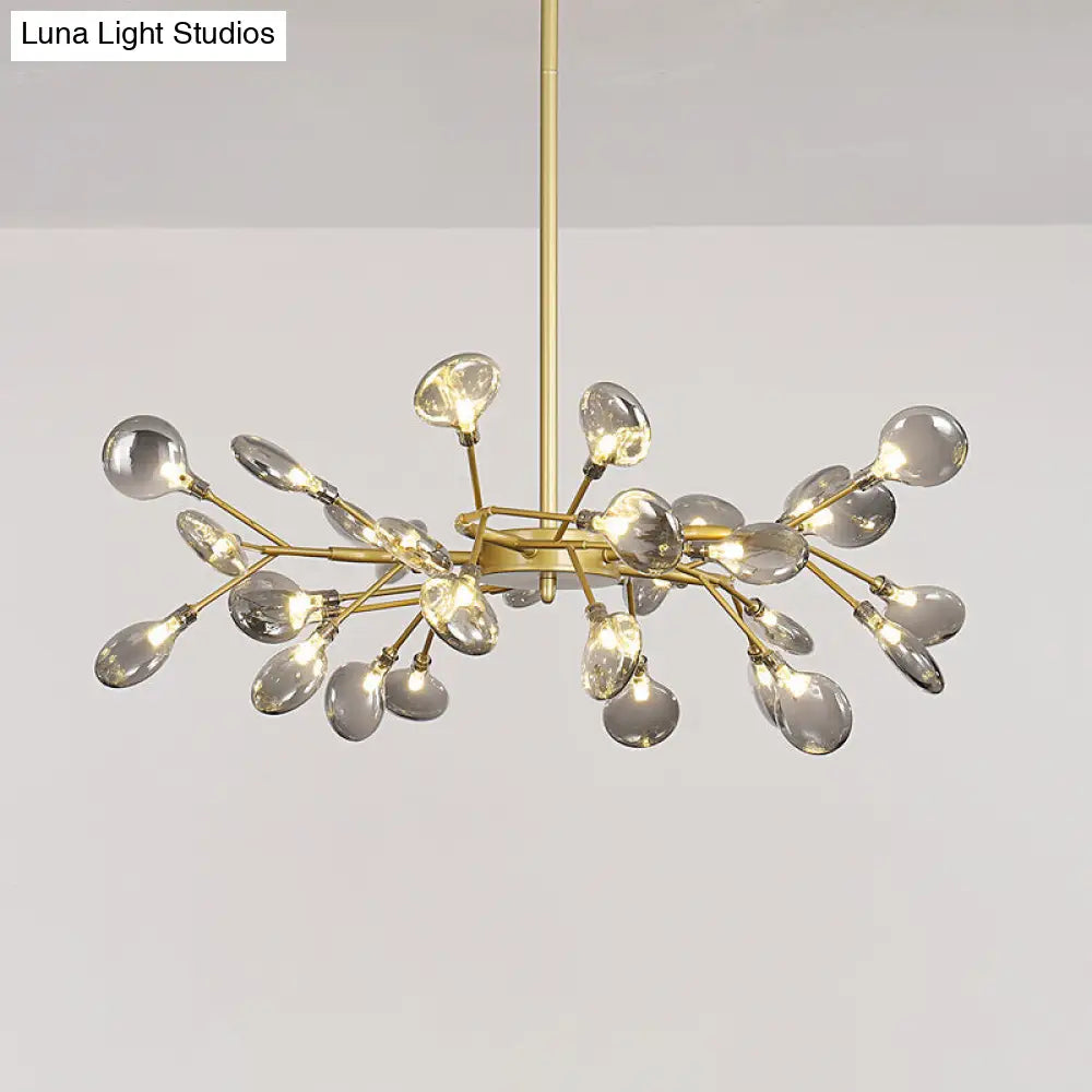 Firefly Chandelier: Modern Glass Ceiling Lamp For Living Room 30 / Gold Smoke Grey