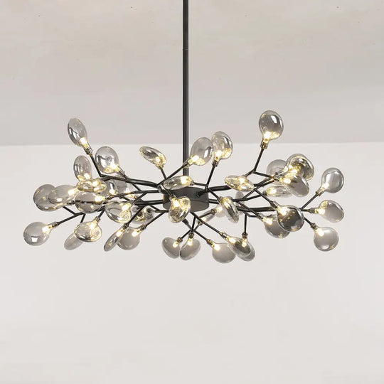 Postmodern Glass Firefly Chandelier: Stylish Ceiling Lamp For Living Room 45 / Black Smoke Grey