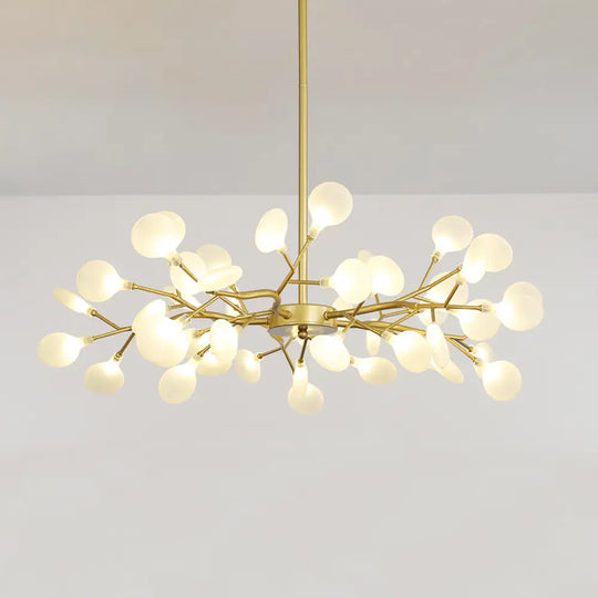 Postmodern Glass Firefly Chandelier: Stylish Ceiling Lamp For Living Room 45 / Gold Milk White