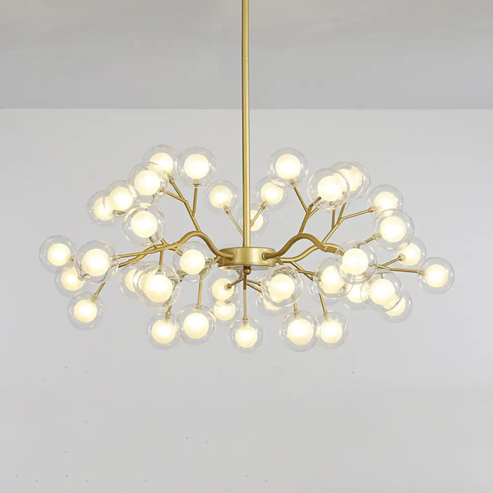 Postmodern Glass Firefly Chandelier: Stylish Ceiling Lamp For Living Room 45 / Gold White