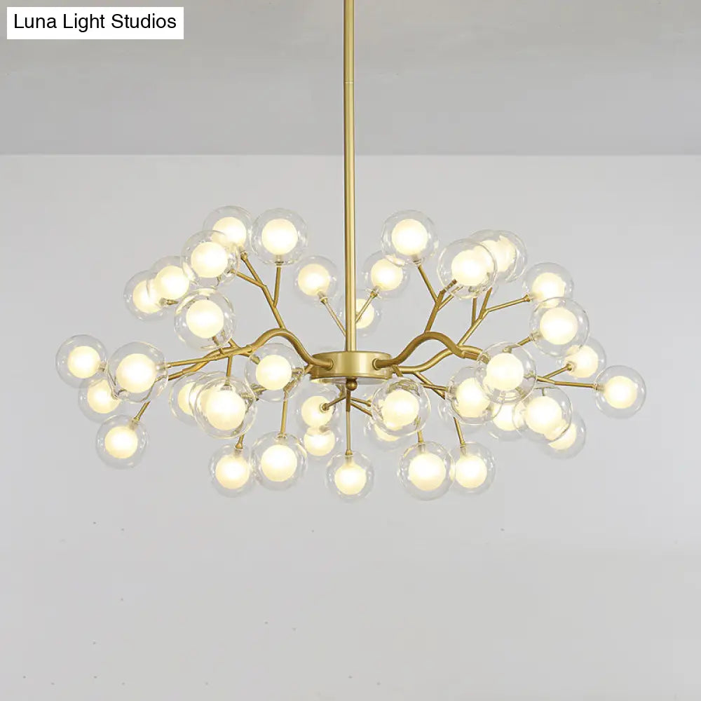 Firefly Chandelier: Modern Glass Ceiling Lamp For Living Room 45 / Gold White