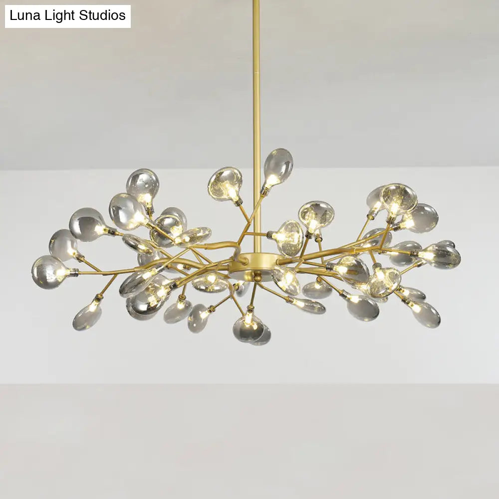 Firefly Chandelier: Modern Glass Ceiling Lamp For Living Room 45 / Gold Smoke Grey