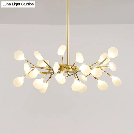 Firefly Chandelier: Modern Glass Ceiling Lamp For Living Room 30 / Gold Milk White