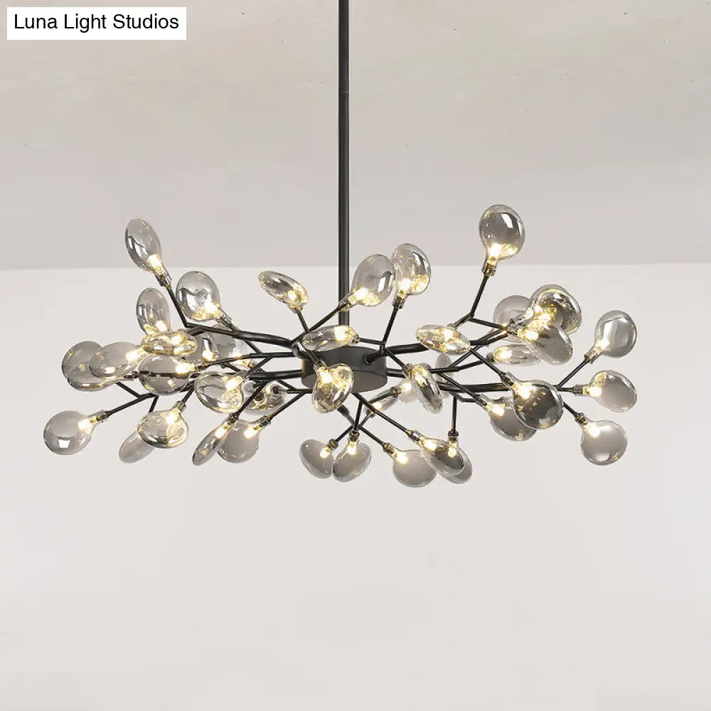 Firefly Chandelier: Modern Glass Ceiling Lamp For Living Room 45 / Black Smoke Grey