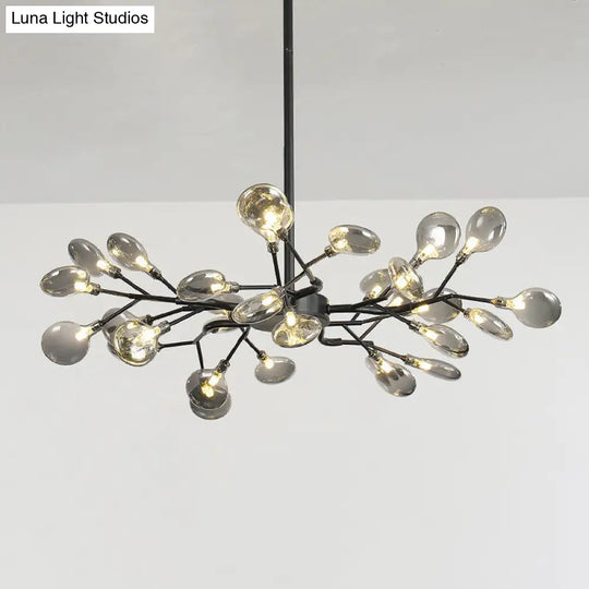 Firefly Chandelier: Modern Glass Ceiling Lamp For Living Room 30 / Black Smoke Grey