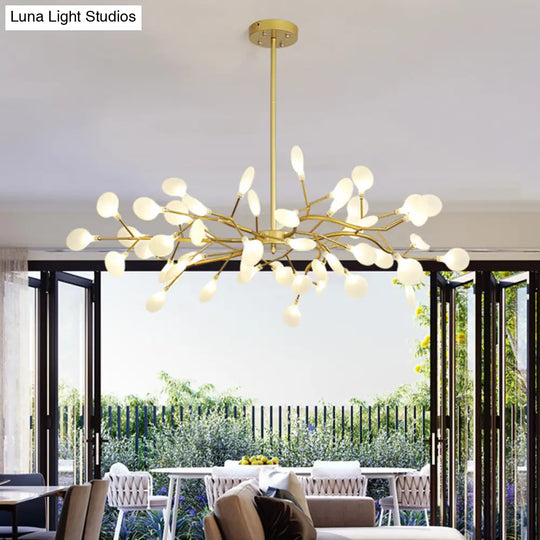 Postmodern Glass Firefly Chandelier: Stylish Ceiling Lamp For Living Room