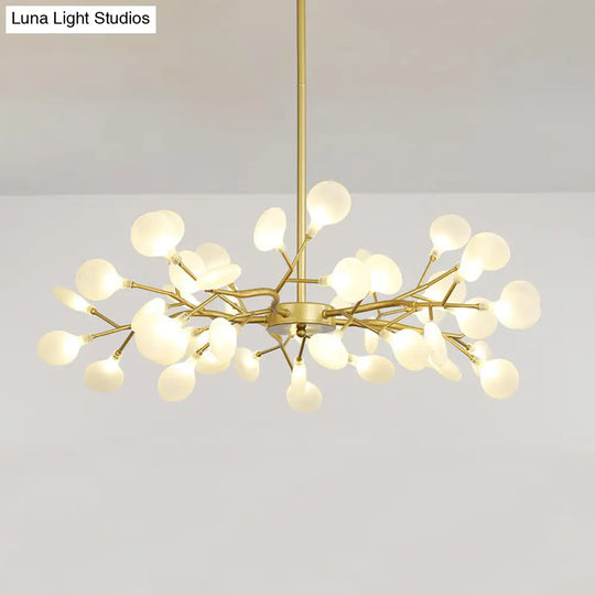 Firefly Chandelier: Modern Glass Ceiling Lamp For Living Room 45 / Gold Milk White