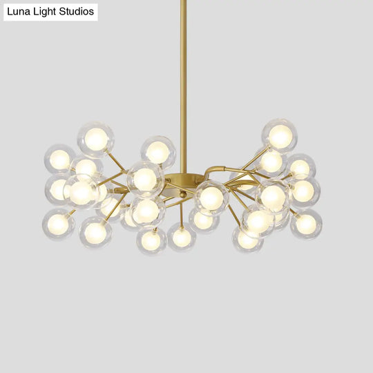 Firefly Chandelier: Modern Glass Ceiling Lamp For Living Room 30 / Gold White