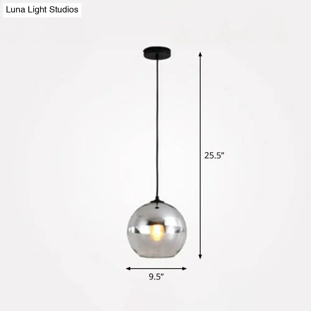 Postmodern Glass Pendant Light - Sphere Electroplate Ideal For Dining Room Ceiling Hang