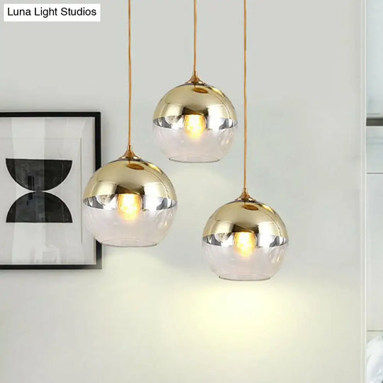 Postmodern Glass Pendant Light - Sphere Electroplate Ideal For Dining Room Ceiling Hang