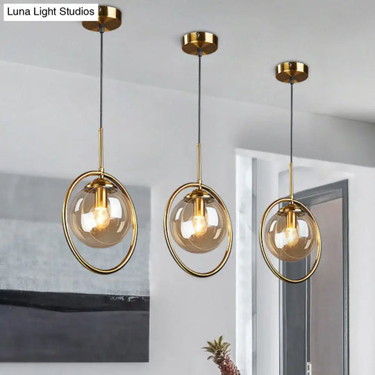 Postmodern Glass Pendant Light With Down Lighting - 1-Light Kitchen Hanging Fixture