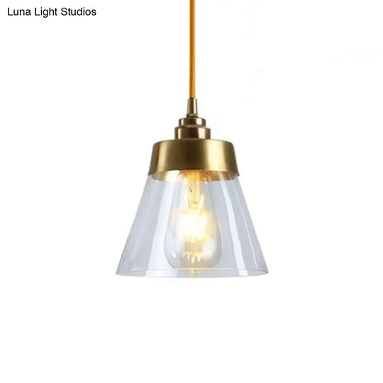 Unique Gold Suspension Pendant With Clear Glass For Restaurants - Postmodern Design