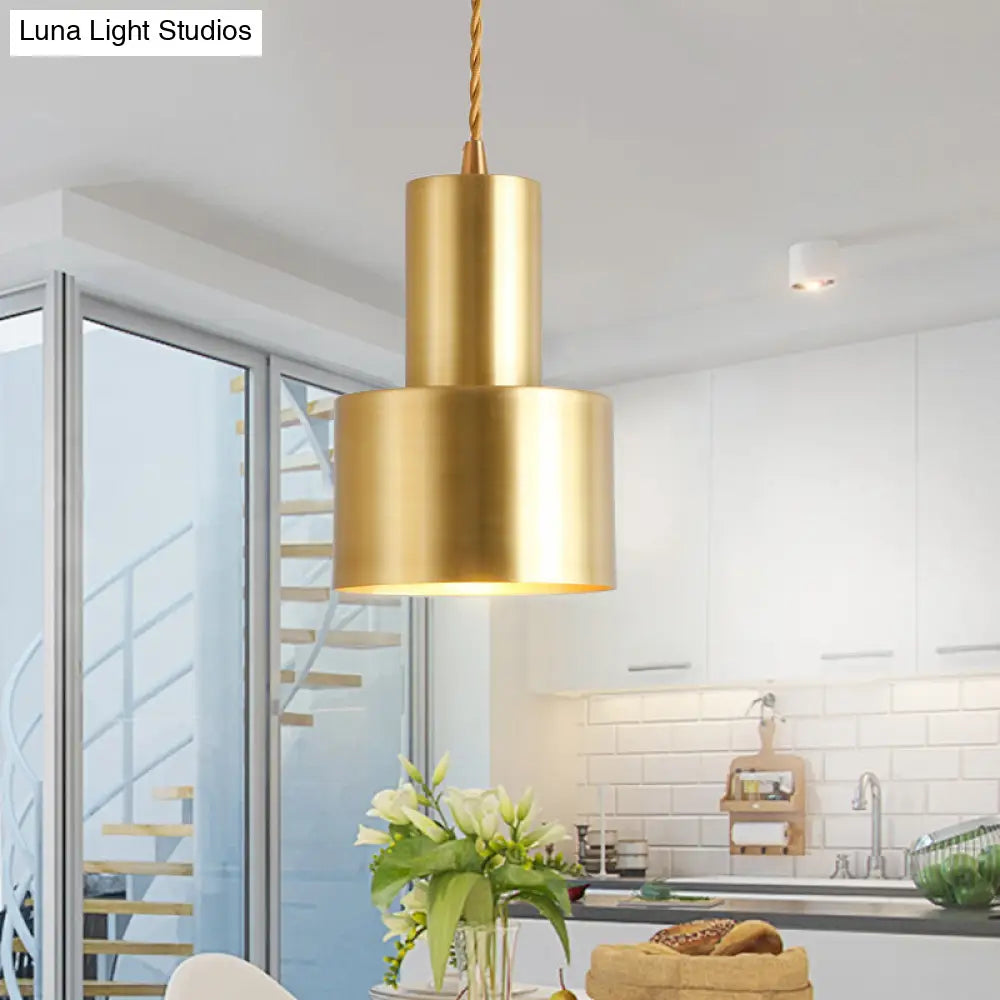 Unique Gold Suspension Pendant With Clear Glass For Restaurants - Postmodern Design