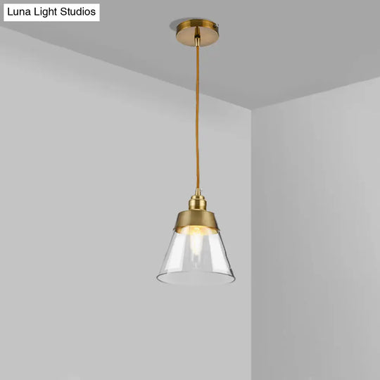 Unique Gold Suspension Pendant With Clear Glass For Restaurants - Postmodern Design