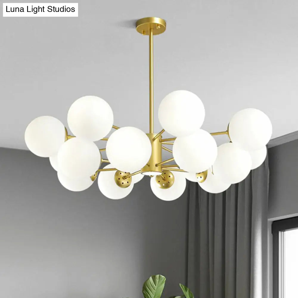 Postmodern Gold Glass Ball Chandelier - Stylish Suspension Lighting For Living Room