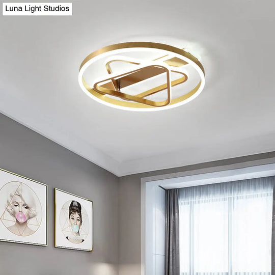 Postmodern Gold Triangle Acrylic Led Ceiling Light - Warm White/Remote Dimming