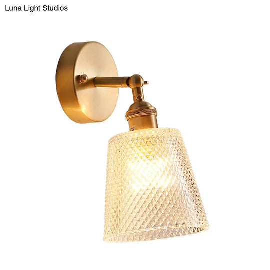 Postmodern Gold Wall Lamp With Tapered Adjustable Sconce Lighting For Bedroom