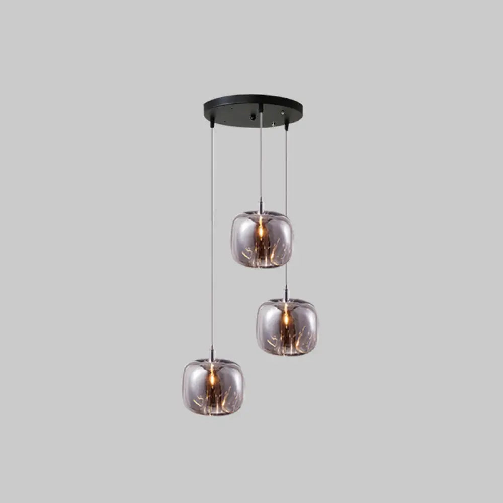 Postmodern Hand Blown Ceiling Hanging Pendant Light 3 / Smoke Gray Lighting